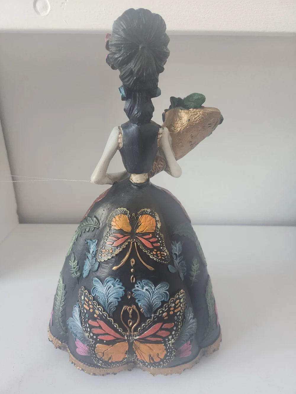 Day of the Dead Black Butterfly Dress Figurine - Decorative Women’s Accessory